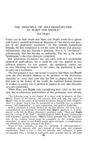 The principle of self-emancipation in Marx and Engels