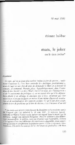 Marx, le joker