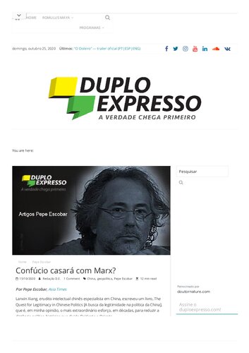 Confúcio casará com Marx?