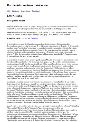 Revisionistas contra o revisionismo