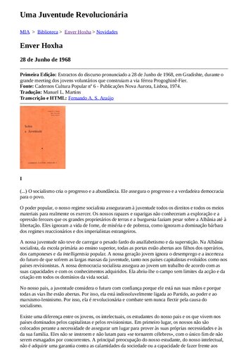 Uma juventude revolucionária