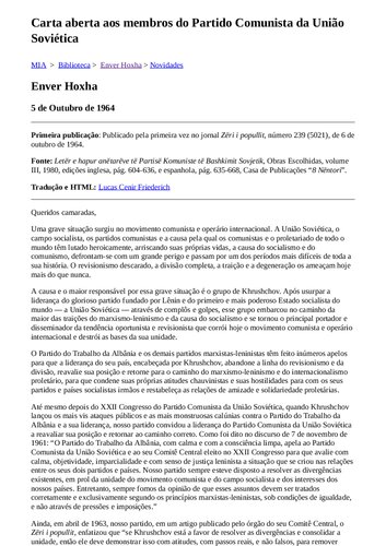 Carta aberta aos membros do Partido Comunista da União Soviética