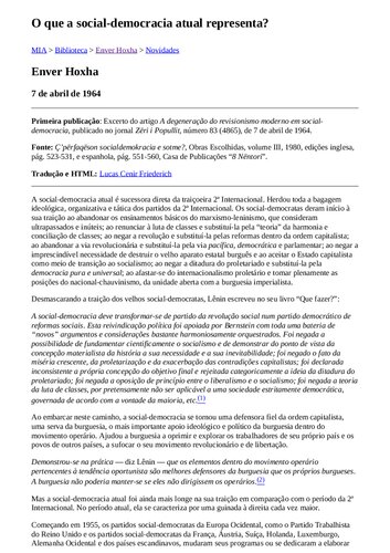 O que a social-democracia atual representa?