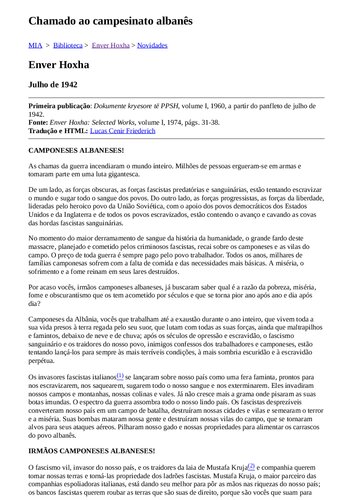 Chamado ao campesinato albanês