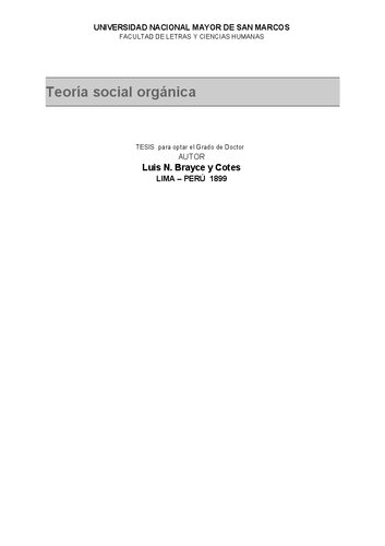 Teoría social orgánica