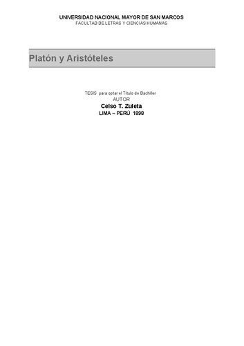 Platón y Aristóteles (ensayo de crítica filosófica)