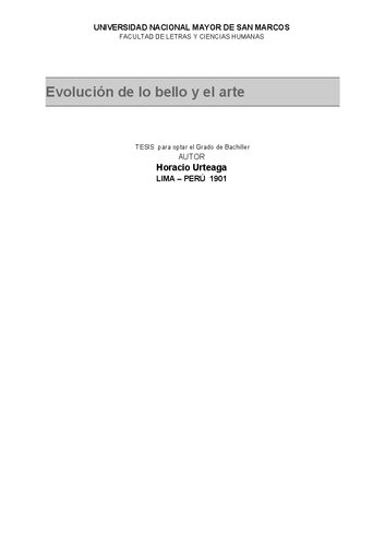 Evolución de lo bello y el arte