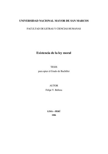 Existencia de la ley moral