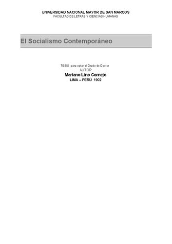 El socialismo contemporáneo