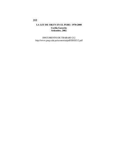 La ley de Okun en el Perú: 1970-2000