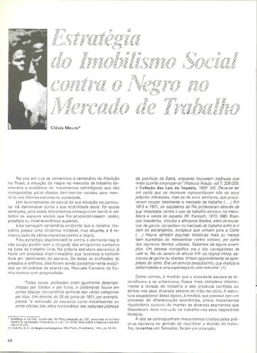 Estratégia do imobilismo social contra o negro no mercado de trabalho