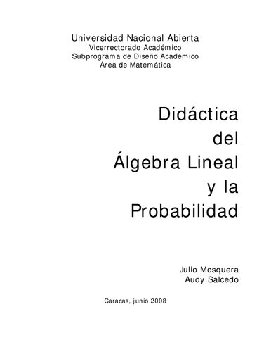 Didáctica del álgebra lineal y la probabilidad