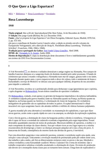 O que quer a liga espartaco (spartacus)?