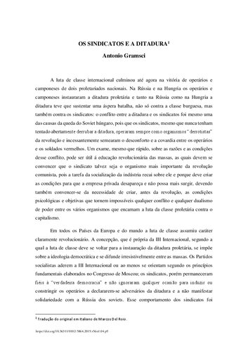 Os sindicatos e a ditadura