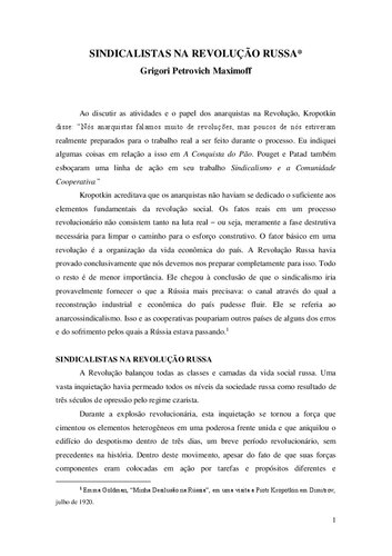 Sindicalistas na revolução russa