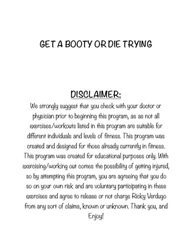 Get a Booty or Die Trying