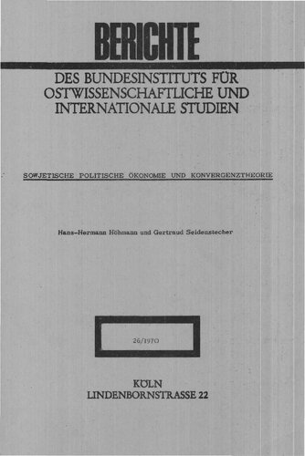 Sowjetische politische Ökonomie und Konvergenztheorie