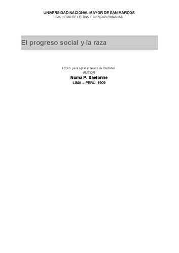 El progreso social y la raza