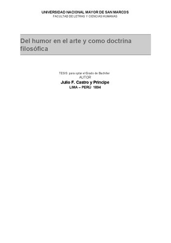 Del humor en el arte y como doctrina filosófica