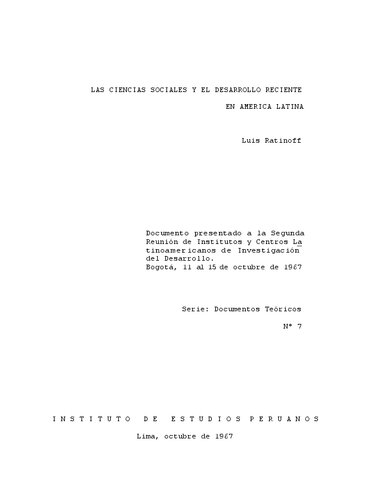 Las ciencias sociales y el desarrollo reciente en América Latina