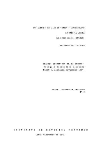 Los agentes sociales de cambio y conservación en América Latina. Un programa de estudio