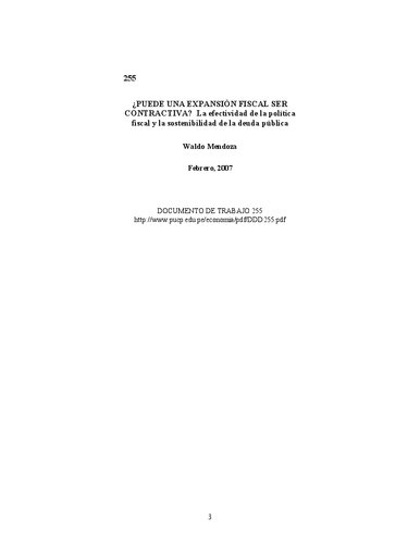 ¿Puede una expansión fiscal ser contractiva? La efectividad de la política fiscal y la sostenibilidad de la deuda pública