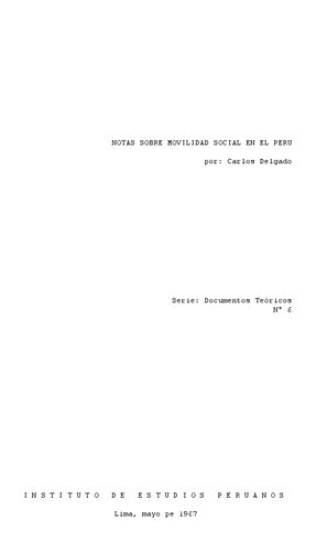Notas sobre movilidad social en el Perú