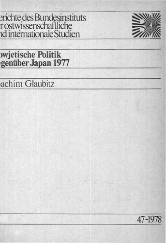 Sowjetische Politik gegenüber Japan 1977