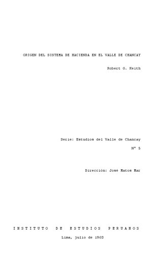 Origen del sistema de hacienda en el valle de Chancay (Lima)