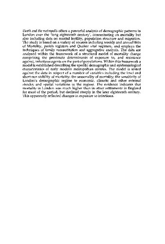 Death and the Metropolis: Studies in the Demographic History of London, 1670–1830