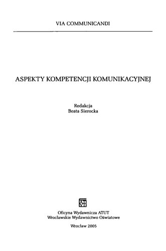 Aspekty kompetencji komunikacyjnej