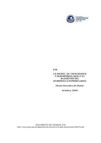 La matriz de capacidades y desempeños (MCD) y el algoritmo del desarrollo humano (ADH)