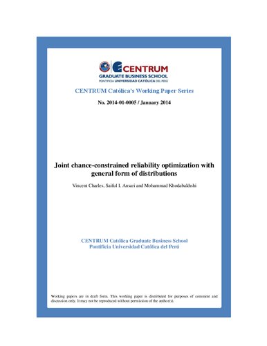 Joint chance-constrained reliability optimization with general form of distributions