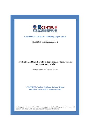 Student-based brand equity in the business schools sector: An exploratory study