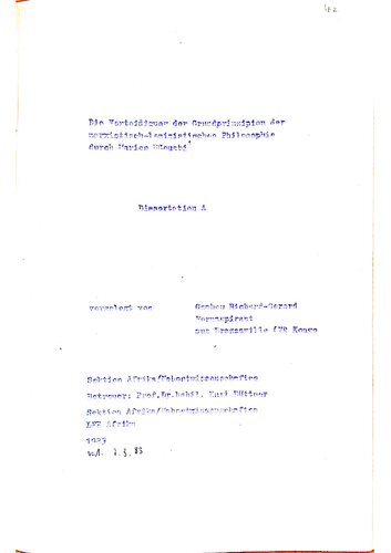 Die Verteidigung der Grundprinzipien der marxistisch-leninistischen Philosophie durch Marien HGouabi