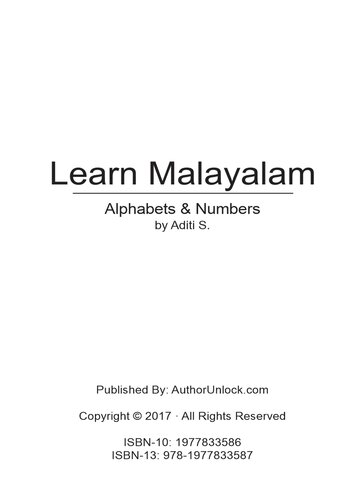 Learn Malayalam Alphabets & Numbers