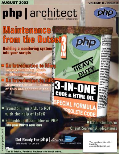 php|architect (vol. 2, issue 8. August 2003)
