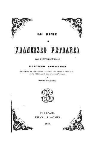 Terza edizione  Le rime