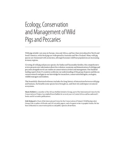 Ecology, Conservation and Management of Wild Pigs and Peccaries