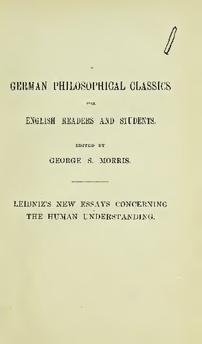Leibniz's’ New Essays Concerning the Human Understanding. A Critical Exposition