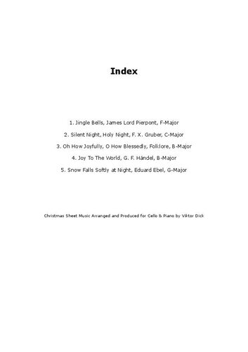 Christmas Songs: Sheet Music for Cello & Piano