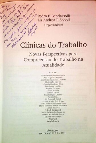 Clínicas do Trabalho Novas Perspectivas para Compreensão do Trabalho na Atualidade