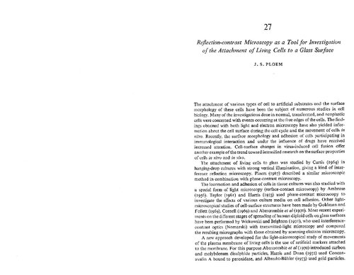 Reflection-contrast Microscopy as a Tool for Investigation of the Attachment of Living Cells to a Glass Surface