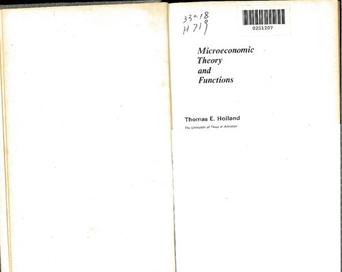 Microeconomic theory and functions