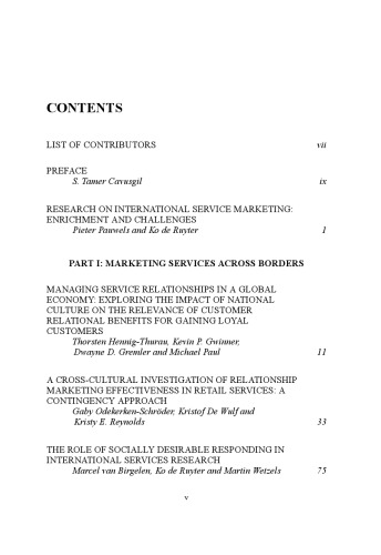 Research on International Service Marketing: A State of the Art