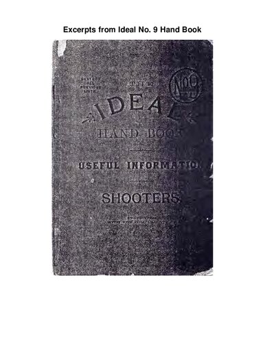 The Ideal Hand Book of Useful Information for Shooters No. 9