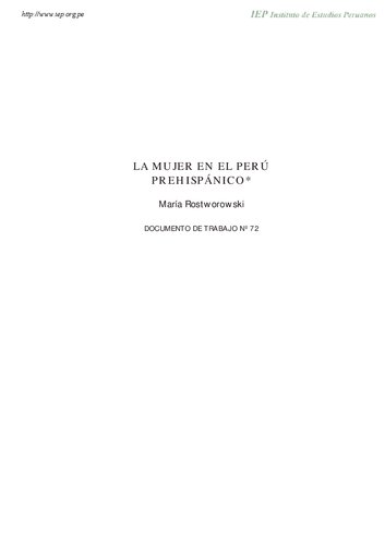 La mujer en el Perú prehispánico