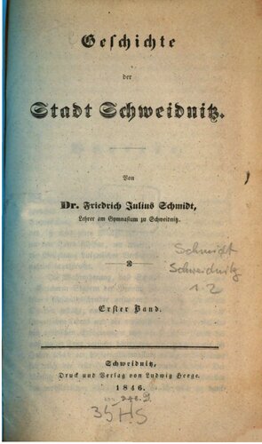 Geschichte der Stadt Schweidnitz