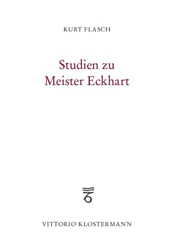 Studien zu Meister Eckhart
