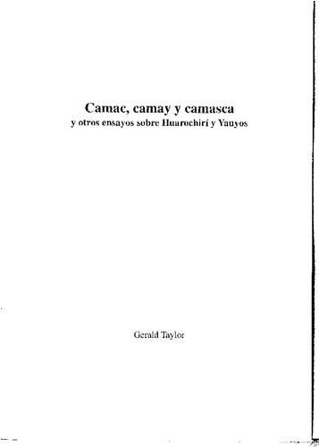 Camac, camay y camasca en el manuscrito quechua de Huarochirí [1974-1976]